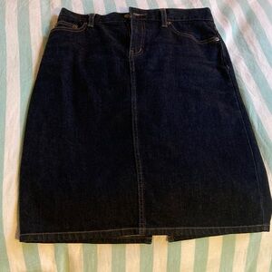 Ralph Dark Blue Denim Pencil Skirt top stitch accents  SMALL